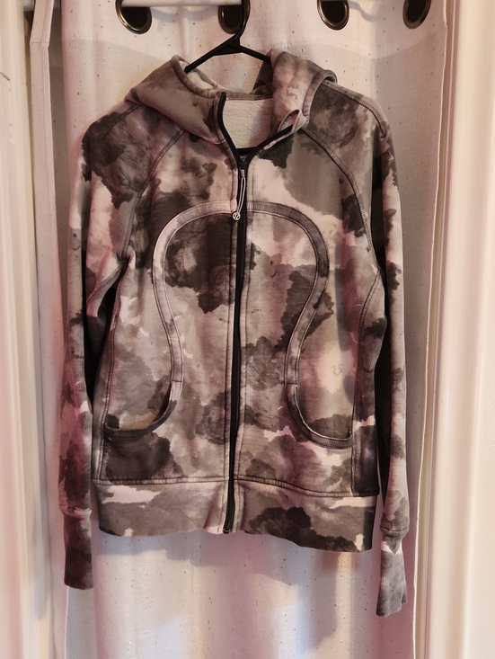 lululemon athletica Sweaters - lululemon athletica Tie-Dye Zip-Up Hoodie in Gray and Black
